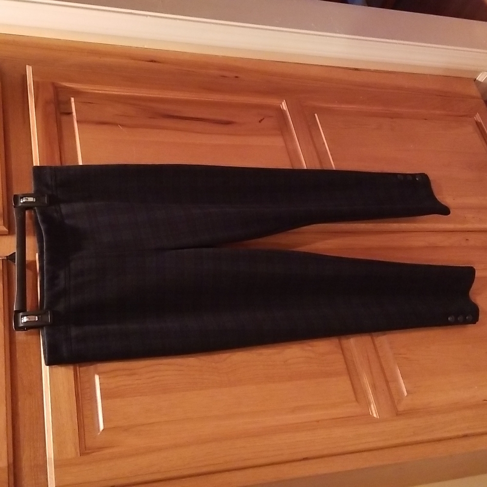 Talbot's women's navy & green plaid skinny ankle slacks size MP